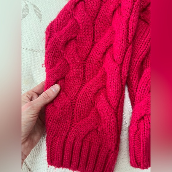 Dark pink button up cardigan sweater - Picture 3 of 8